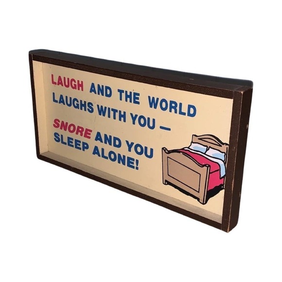 Vintage Funny Snoring Wood Sign Humor - Picture 4 of 5